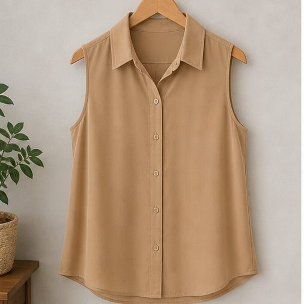Camel Puff Sleeve Top
